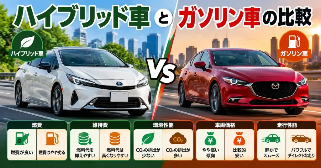 ハイブリッド 車 と ガソリン 車 の 比較
