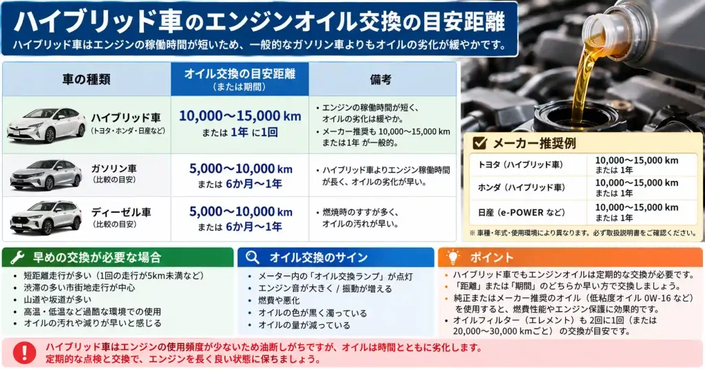 ハイブリッド 車 オイル 交換 距離